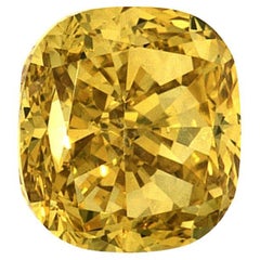 GIA Certified 0.81 Carat Cushion Fancy Deep Orangy Yellow Natural Diamond
