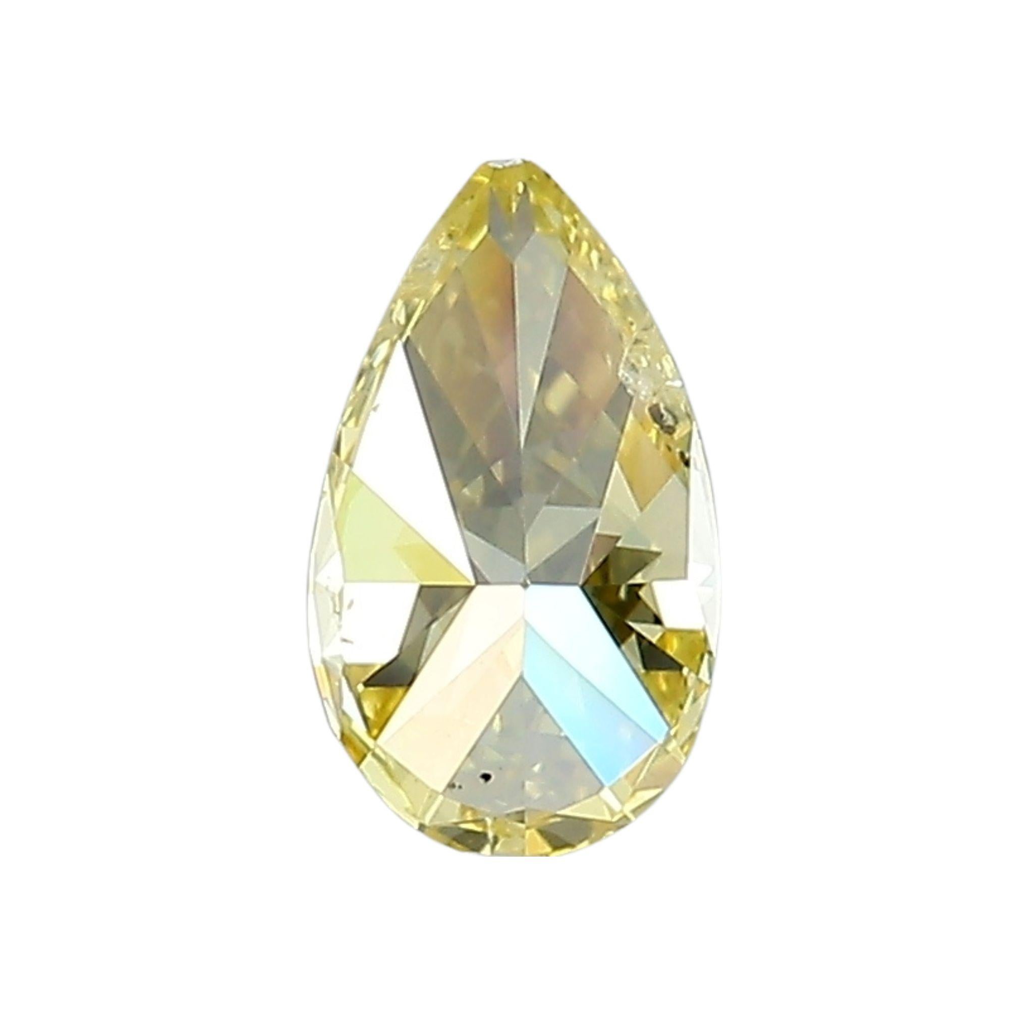 Taille poire Diamant naturel certifié GIA de 0,81 carat, taille poire, de couleur jaune vif, en vrac en vente