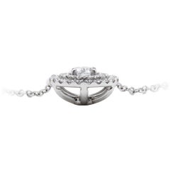 GIA-zertifizierter 0,82 Karat E-F Farbe VS Reinheit VS Klarheit Doppelter Halo Runder Diamant-Anhänger