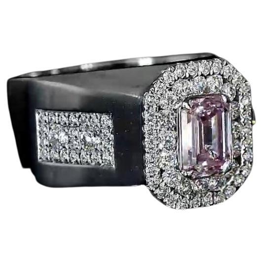 Bague en diamant certifié GIA de 0,82 carat de couleur rose pâle, pureté SI1