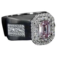 GIA Certified 0.82 Carat Faint Pink Diamond Ring SI1 Clarity