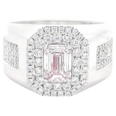 GIA Certified 0.82 Carat Faint Pink SI1 Clarity Diamond Ring
