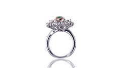 GIA Certified, 0.82ct Natural Light Green Cushion Diamond Ring in 18KT in Gold.