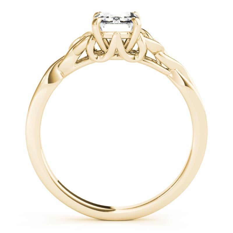GIA Certified 0.83 Carat Celtic Knot Radiant Solitaire Diamond Ring In New Condition For Sale In New York, NY