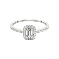 GIA Certified 0.83 Carat Emerald Halo Filigree Basket Diamond Ring