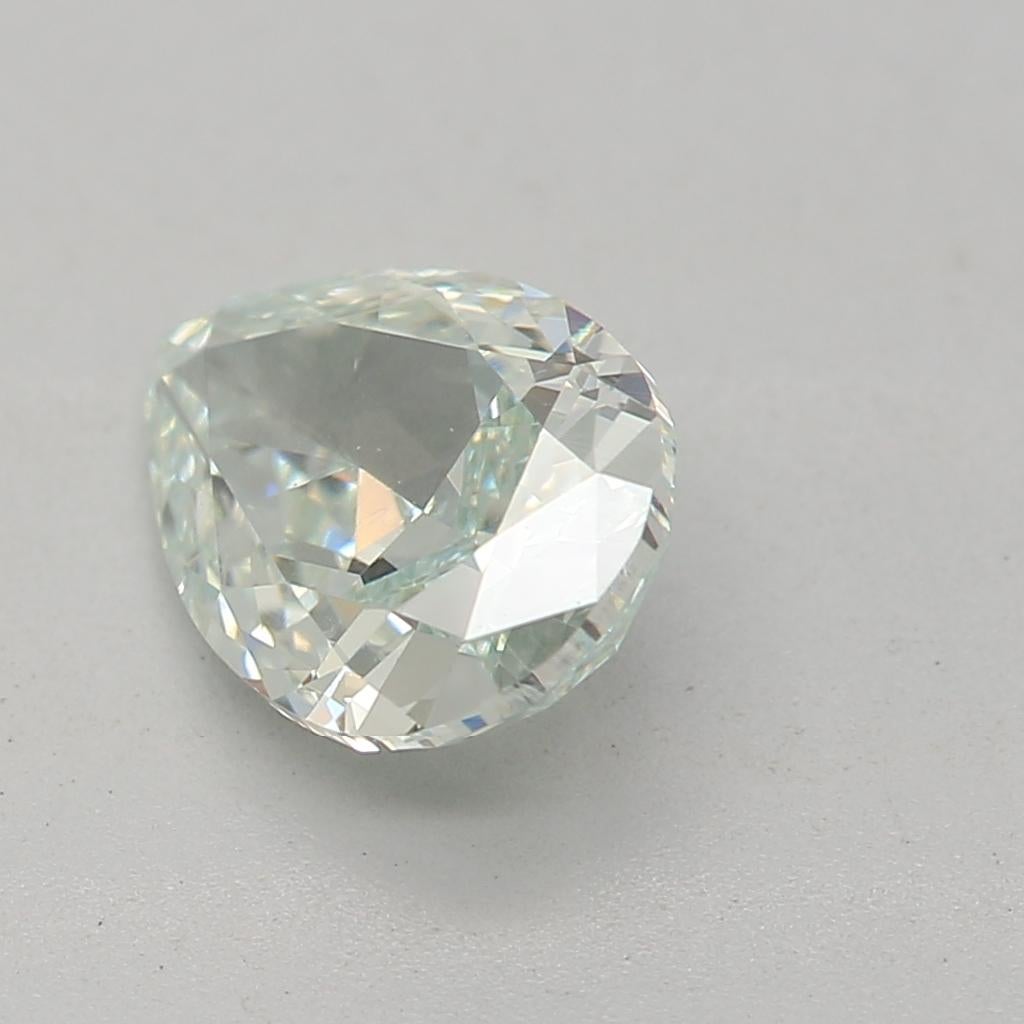Pear Cut GIA Certified 0.83 Carat Fancy Light Green SI1 Clarity Diamond For Sale