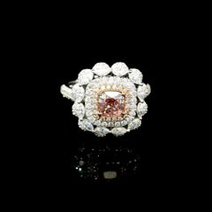 GIA Certified 0.83 Carat Fancy Light Pinkish Brown VS1 Clarity Diamond Ring
