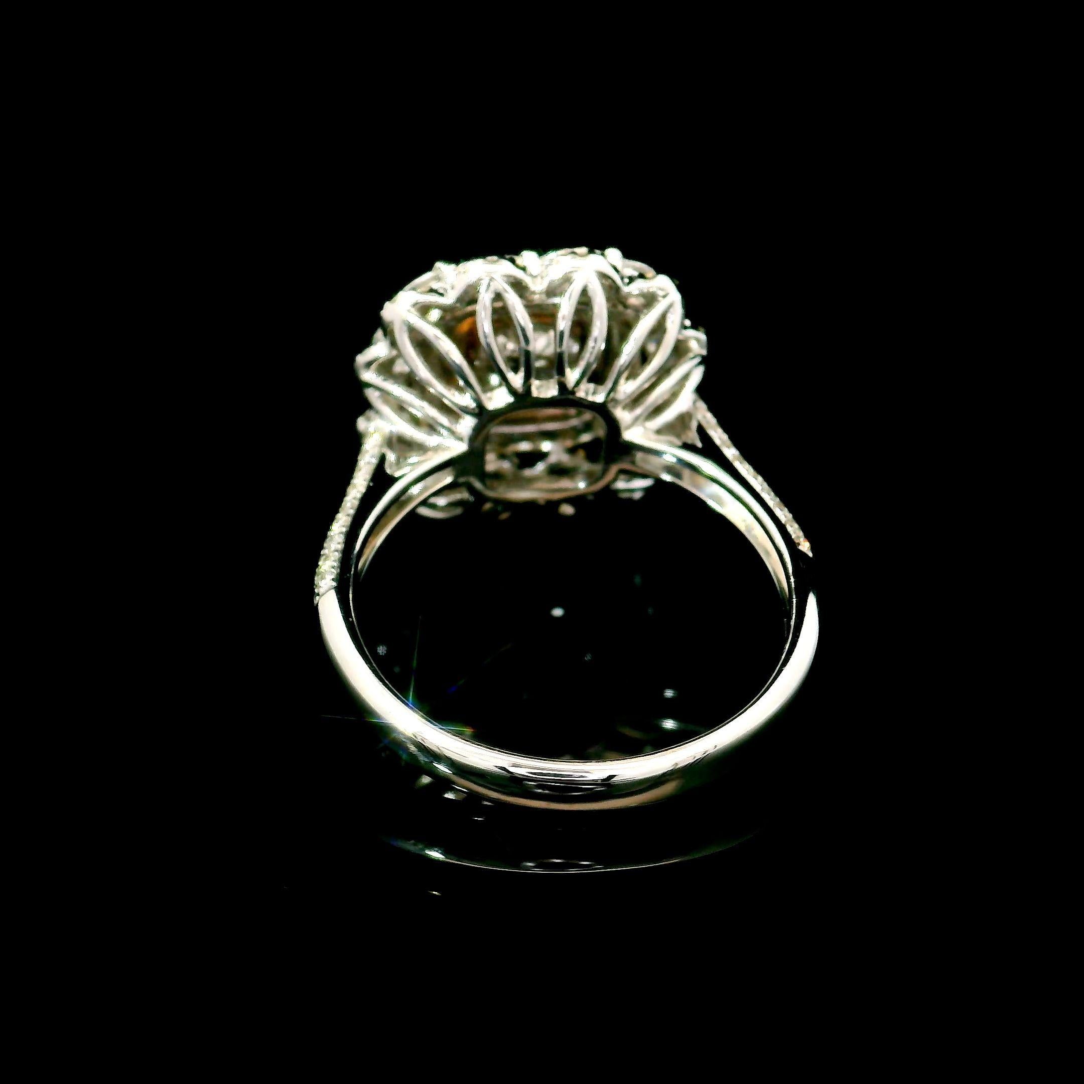 da uomo o donna Anello con diamante certificato GIA da 0,83 carati, di colore rosa chiaro e marrone VS1, chiarezza in vendita