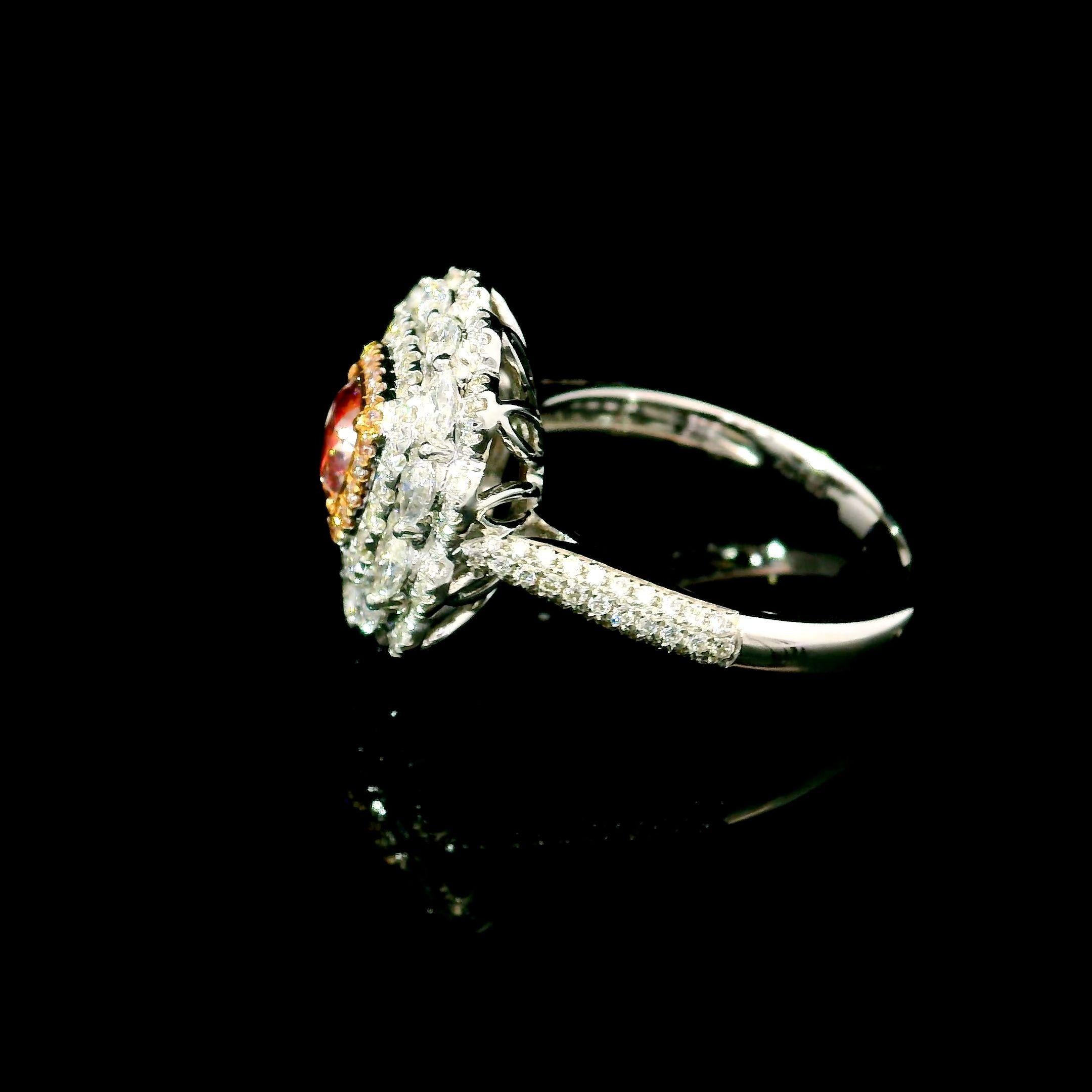 Anello con diamante certificato GIA da 0,83 carati, di colore rosa chiaro e marrone VS1, chiarezza in vendita 1