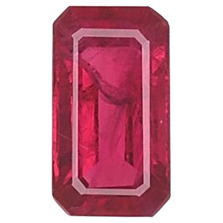 GIA Certified 0.83 Carat Octagonal Natural Burma Ruby For Sale