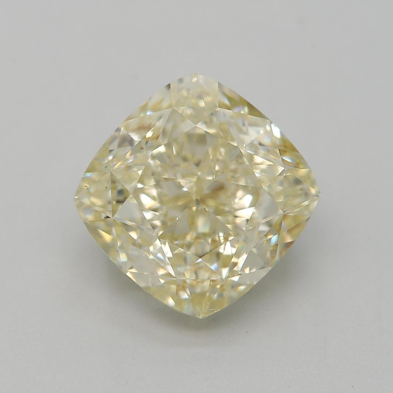 Certificate: GIA
Report Number: 6472548471
Shape And Cut: Cushion
Carat Weight: 2.55carat
Measurements: 7.45 x 7.37 x 5.00 mm
Color Grade: Fancy Light Brownish Greyish Yellow

This cushion cut diamond is a square or rectangular-shaped diamond with