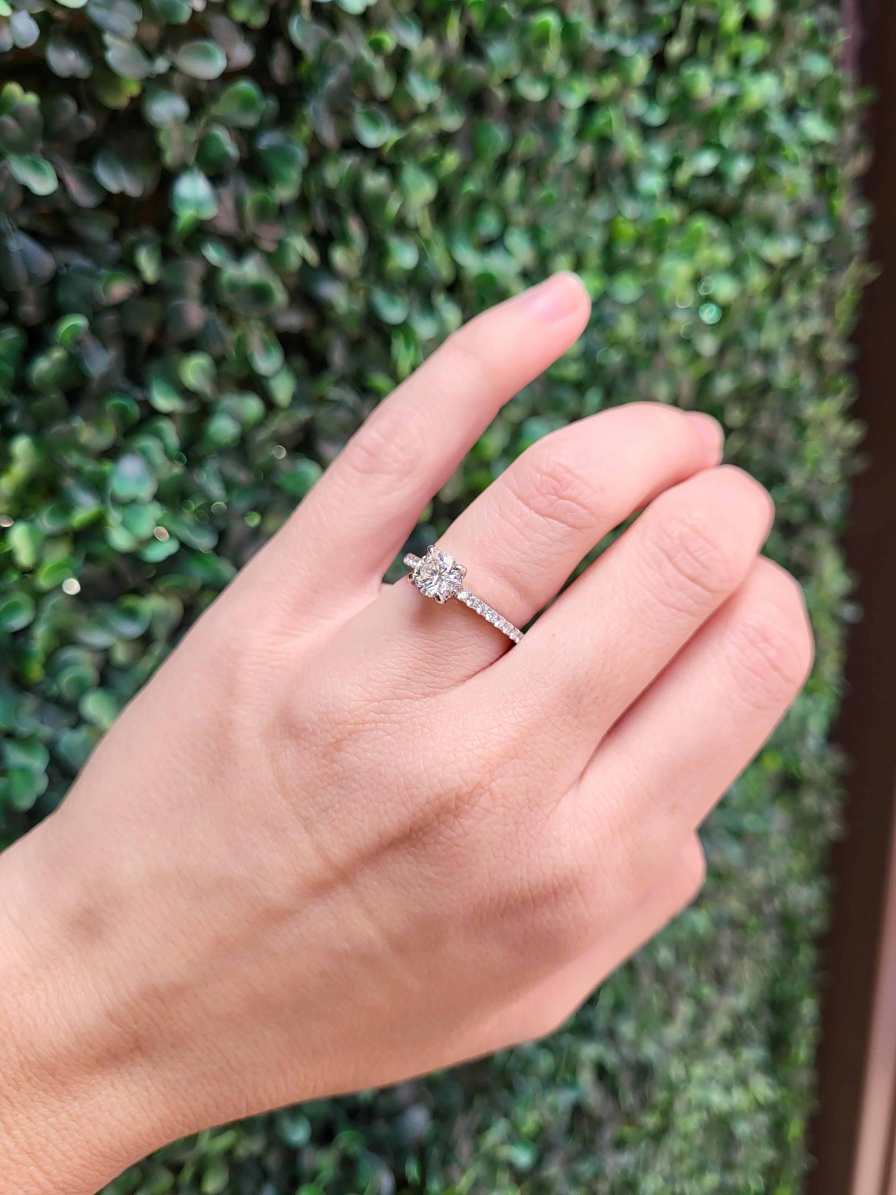 GIA-zertifizierter 0,84 Karat natürlicher runder Brillant-Diamant-Verlobungsring 1