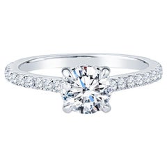 GIA-zertifizierter 0,84 Karat natürlicher runder Brillant-Diamant-Verlobungsring