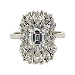 GIA Certified 0.85 Carat Emerald Cut Diamond Engagement Ring GIA Certified 0.85 Carat Emerald Cut Diamond Engagement Ring