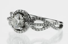 GIA Certified 0.85ct Fancy Faint Brown Diamond with Diamond Border in 18K Ring