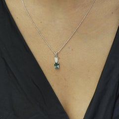 GIA Certified 0.86 Carat Brazilian Alexandrite & Diamond Platinum Drop Necklace