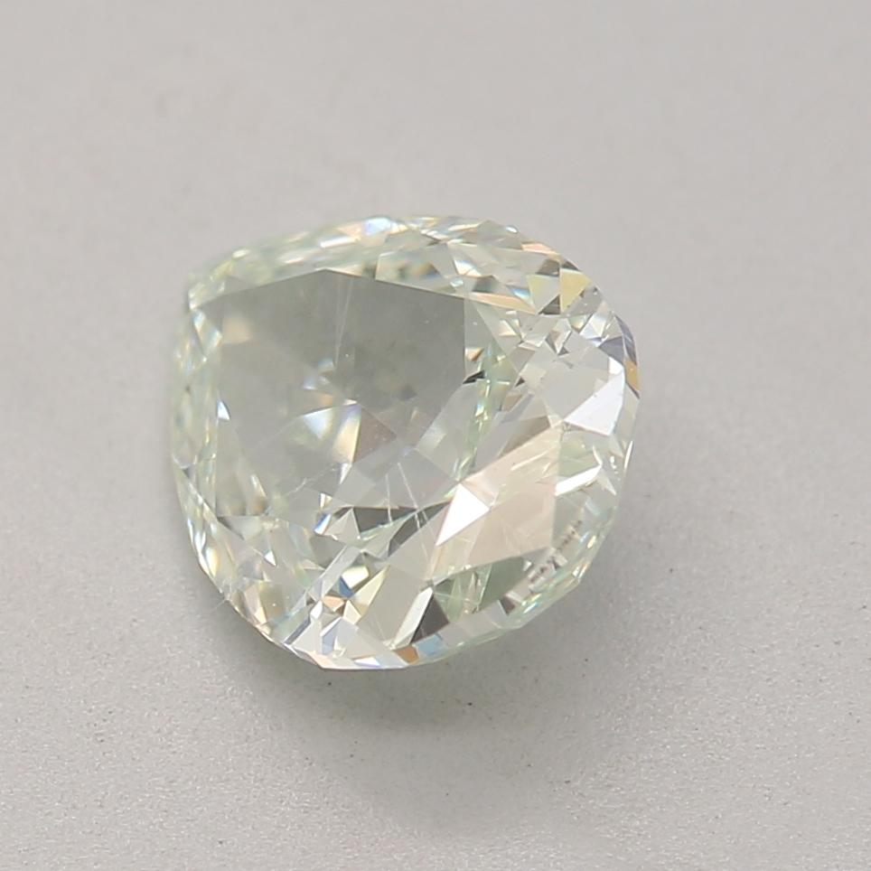 Pear Cut GIA Certified 0.86 Carat Fancy Light Yellowish Green SI1 Clarity Diamond For Sale
