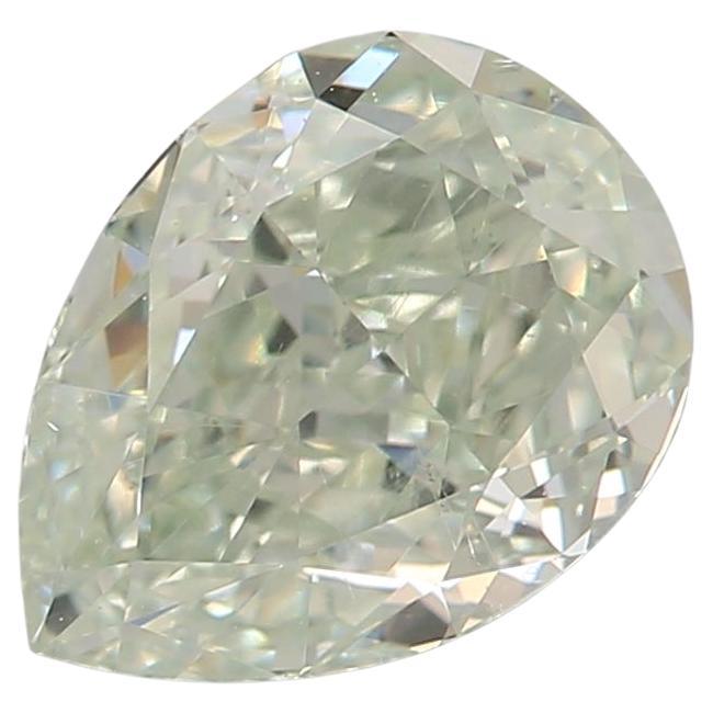 GIA Certified 0.86 Carat Fancy Light Yellowish Green SI1 Clarity Diamond