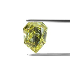 GIA Certified 0.87 Carat Fancy Intense Yellow VS1 Duchess Cut Natural Diamond