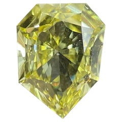 GIA Certified 0.87 Carat Fancy Intense Yellow VS1 Duchess Cut Natural Diamond