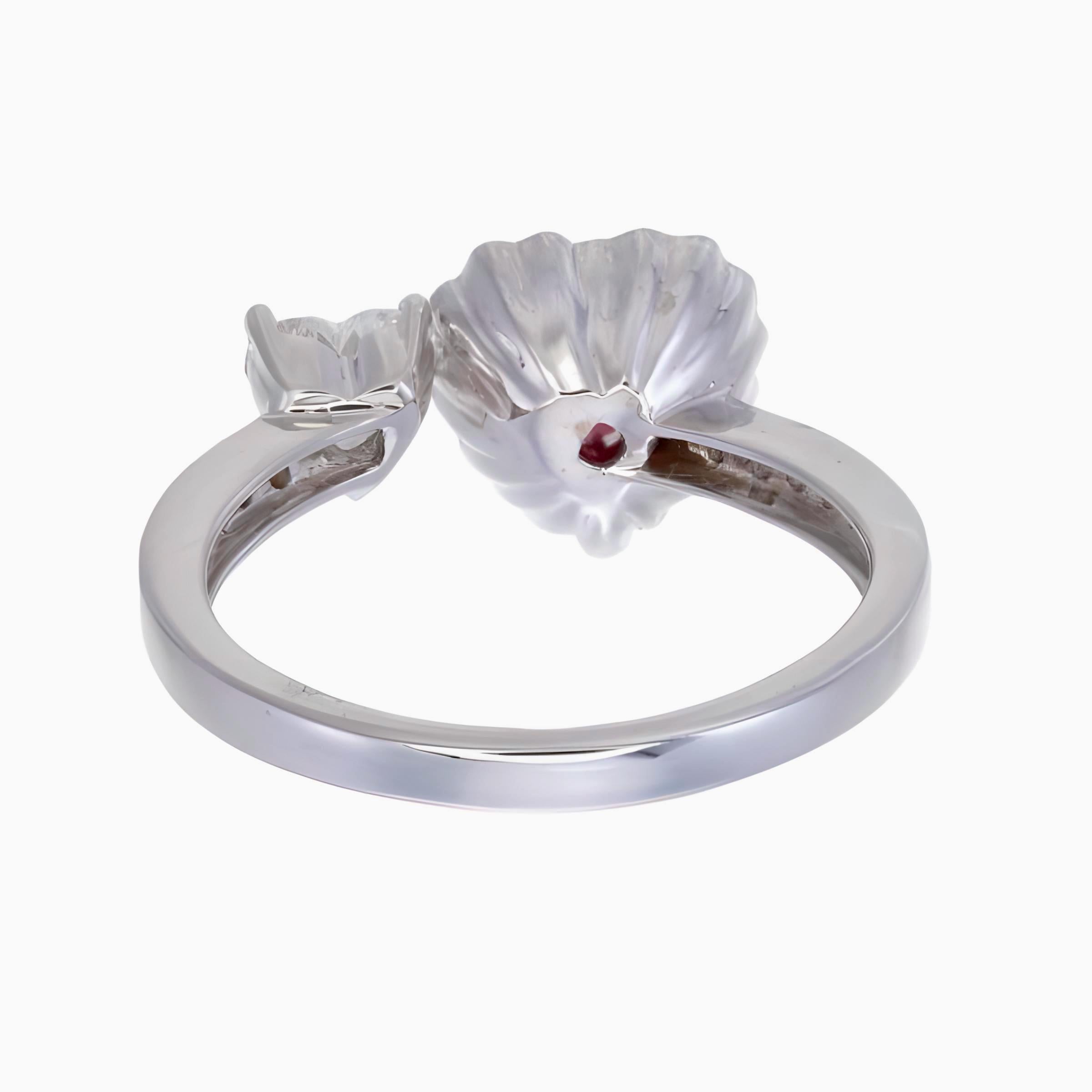 GIA Certified 0.88 Carat Burma No Heat Red Ruby Ring in 18 Karat White Gold In New Condition For Sale In Bangkok, TH