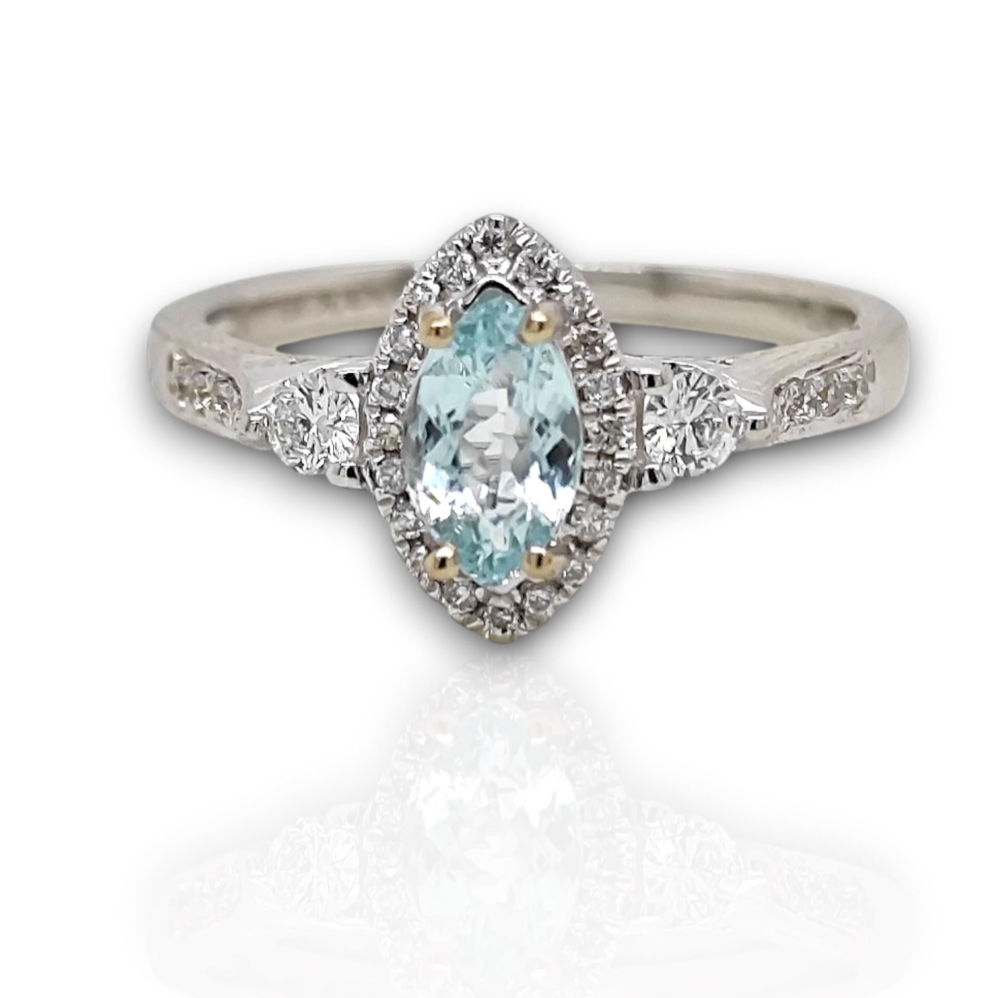Anillo de oro blanco con turmalina paraiba y diamante blanco certificado por GIA de 0,88 quilates en Nuevo estado para la venta en New York, NY