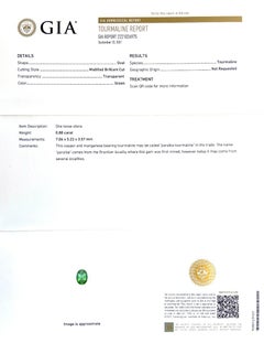 Natural Green Mozambique Paraiba Tourmaline Stone 0.88 carats with GIA Report