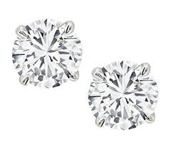 GIA Certified 0.88 Carat and 0.87 Carat Diamond Stud Earrings