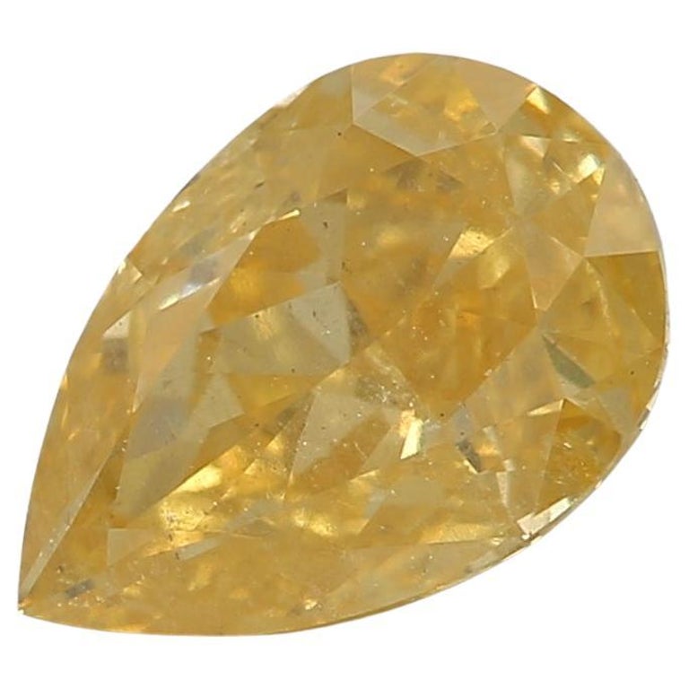 GIA-zertifiziert 0,89 Karat Fancy Intense Orangy Yellow I1 Clarity 