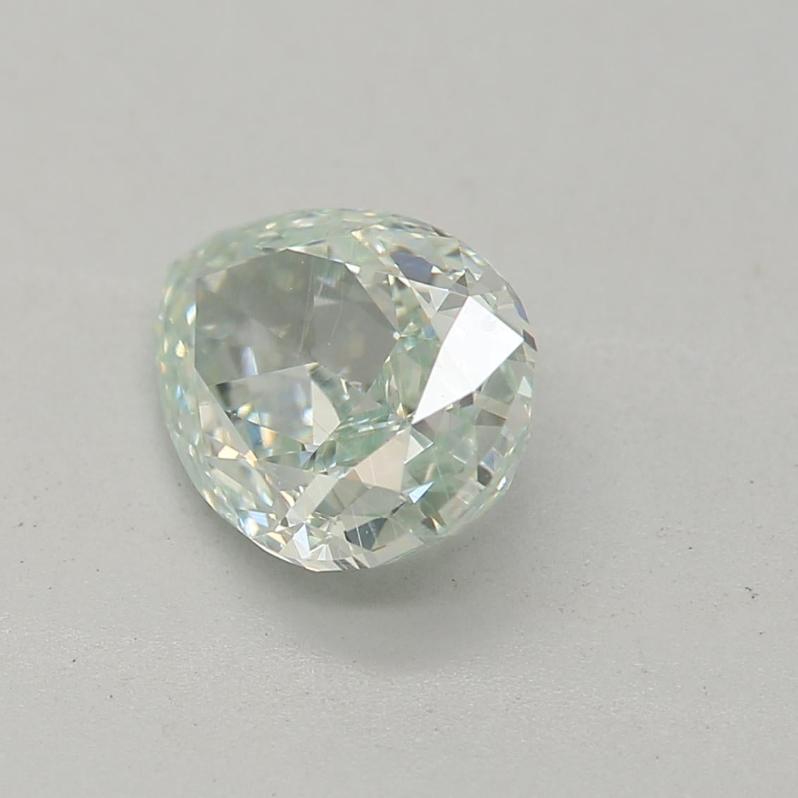 Pear Cut GIA Certified 0.89 Carat Fancy Light Green SI2 Clarity Diamond For Sale