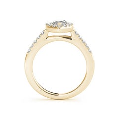 GIA Certified 0.8ct Marquise Halo & Round Brilliant Pave Diamond Ring