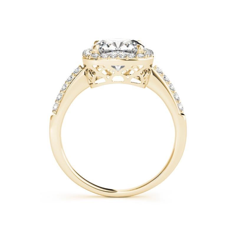Taglio cuscino GIA Certified 0.9 Carat Cushion Halo Openwork Diamond Ring in vendita