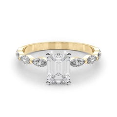 GIA zertifiziert 0,9 Karat Smaragd Diamant Band Solitär Diamantring