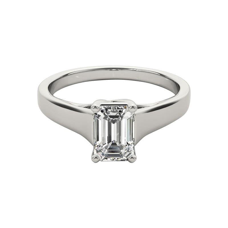 GIA Certified 0.9 Carat Entwined Prong Cathedral Emerald Platinum Diamond Ring
