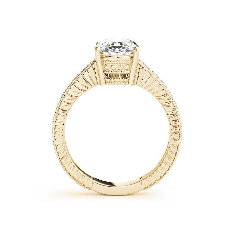 Anello con diamante ovale antico inciso a grana fine certificato GIA da 0,9 carati In condizioni Nuovo in vendita a New York, NY