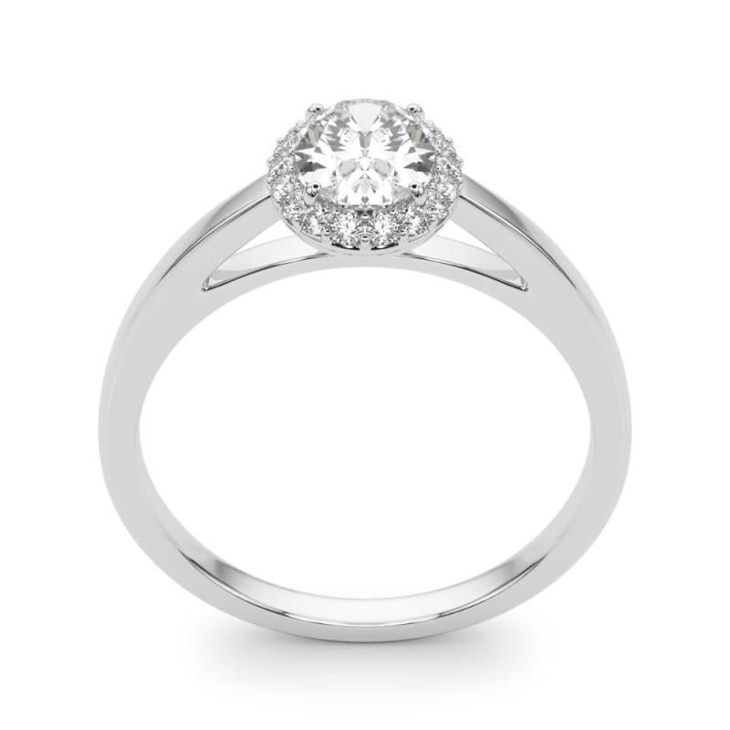 GIA Certificato 0,9 Carati Cattedrale aureola ovale  Anello con diamante In condizioni Nuovo in vendita a New York, NY