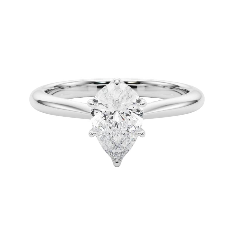 GIA Certificato 0.9 Carati Pera Solitario Cattedrale  Anello con diamante