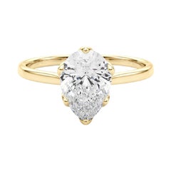 GIA zertifiziert 0.9 Karat Birne Solitär Kathedrale Tulpe Diamantring