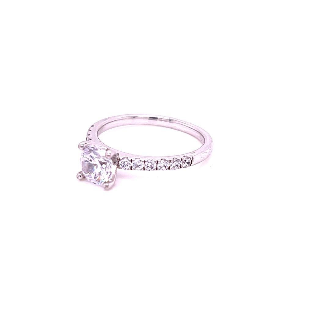 For Sale:  GIA Certified 0.9 Carat Round Brilliant Diamond Ring in Platinum 5