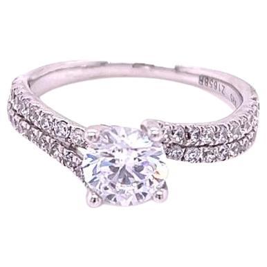 For Sale:  GIA Certified 0.9 Carat Round Brilliant Diamond Ring in Platinum