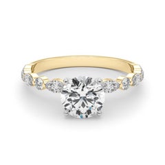 GIA Certified 0.9 Carat Round Diamond Band Solitaire Diamond Ring