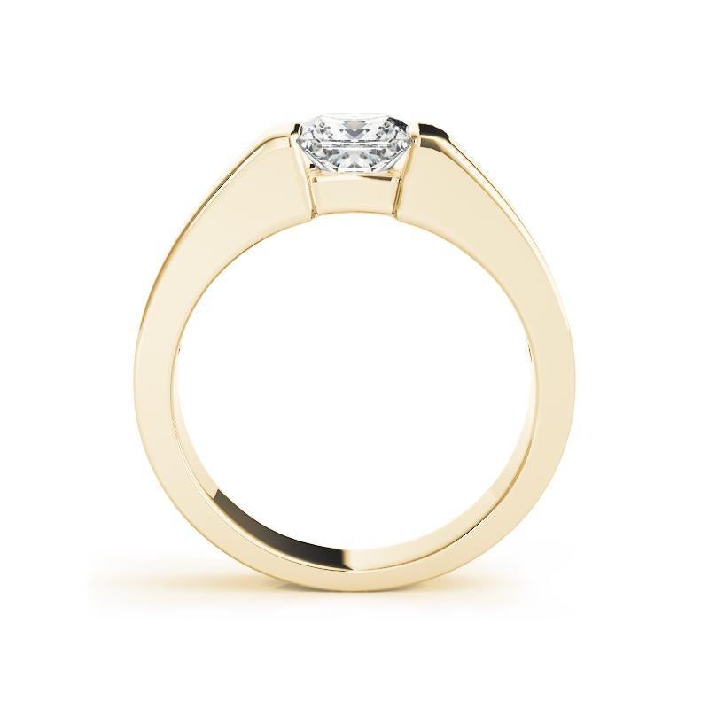 GIA-zertifizierter 0,9-Karat-Solitär-Diamantring im Prinzessinnenschliff mit bündiger Fassung im Zustand „Neu“ im Angebot in New York, NY