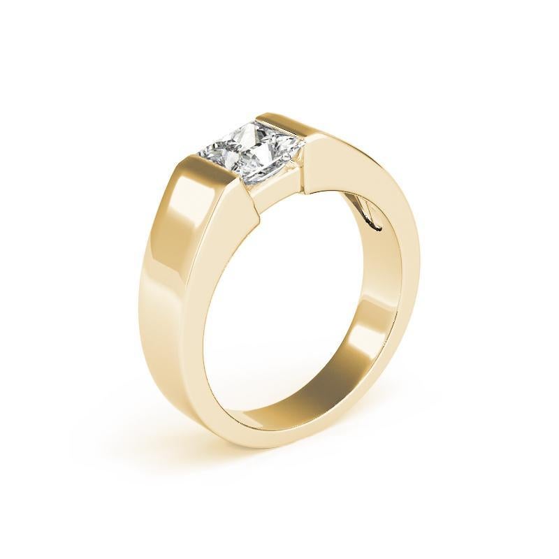 GIA-zertifizierter 0,9-Karat-Solitär-Diamantring im Prinzessinnenschliff mit bündiger Fassung Damen im Angebot