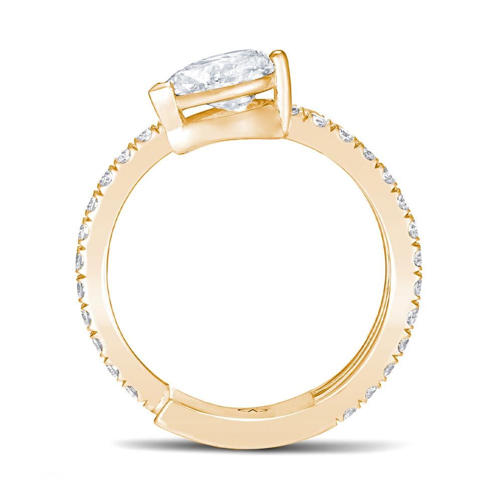 For Sale:  GIA Certified 0.90 Carat Diamond Yellow Gold 18K Ring 4