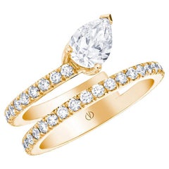 GIA Certified 0.90 Carat Diamond Yellow Gold 18K Ring