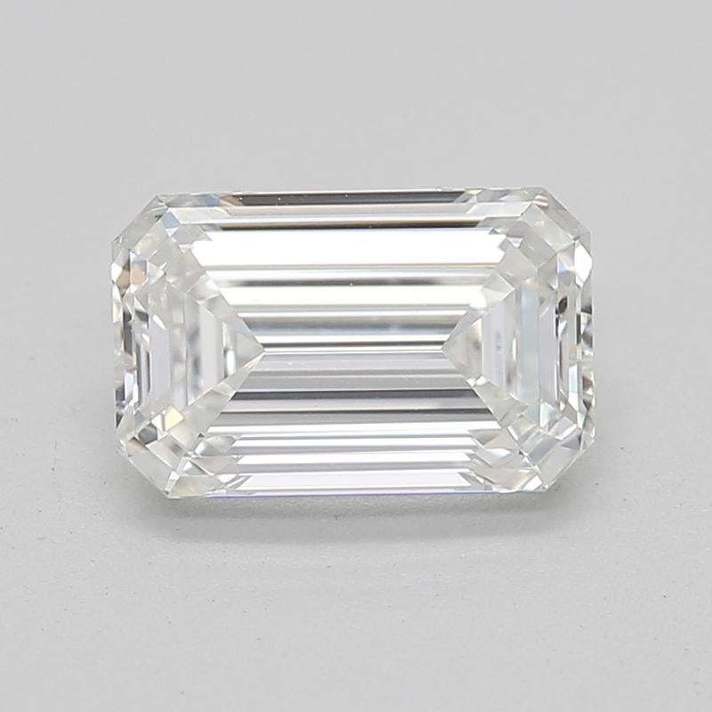 Handcrafted in New York, a stunning showcase of craftsmanship and elegance, this diamond ring features a breathtaking center stone that is a emerald diamond weighing 0.90 , graded with a desirable I and VS1. The diamond is GIA-certified, ensuring