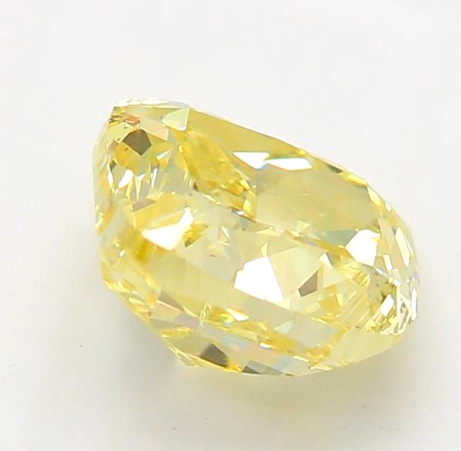 Diamante amarillo fantasía de 0,90 quilates y claridad SI2 certificado por GIA Corte cojín en venta