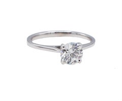 GIA Certified 0.90 Carat G VS2 Platinum Natural Diamond Solitare Engagement Ring