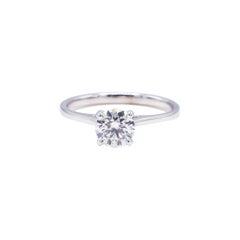 Bague de fiançailles solitaire en platine avec diamant naturel de 0,90 carat certifié GIA, G VS2