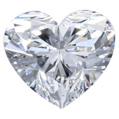 Diamant naturel en forme de cœur brillant de 0,90 carat de couleur H et de pureté VS2, certifié par le GIA